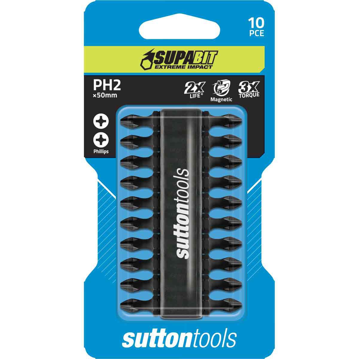 Sutton Workshop Impact Bit #2, Double End  - 50mm, 10 pack, , scanz_hi-res