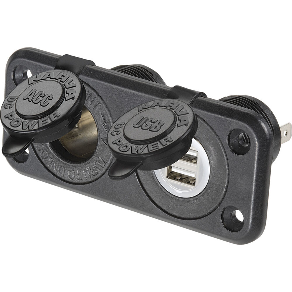 12/24V Twin Accessory/USB Socket - Heavy Duty, Acc/Dual USB Sockets
