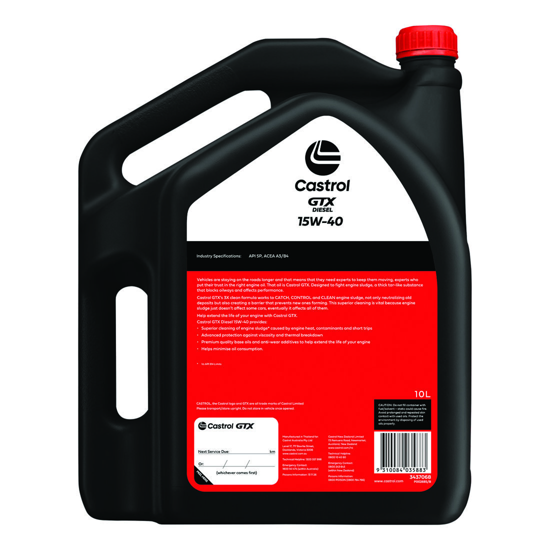 Castrol GTX Diesel Engine Oil - 15W-40, 10 Litre, , scanz_hi-res