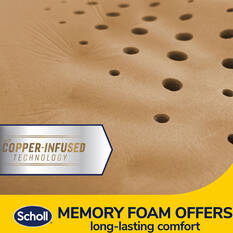 Scholl Copper Infused Memory Foam Black/Orange Lumbar Cushion, , scanz_hi-res