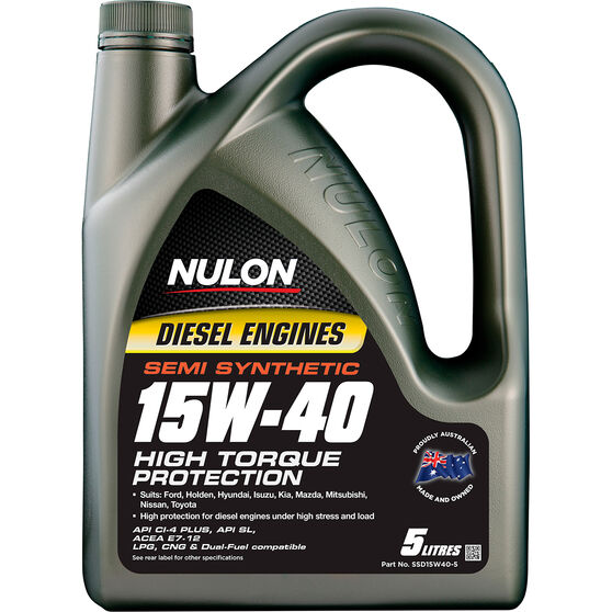 Nulon Semi Synthetic High Torque Diesel Engine Oil - 15W-40 5 Litre, , scanz_hi-res