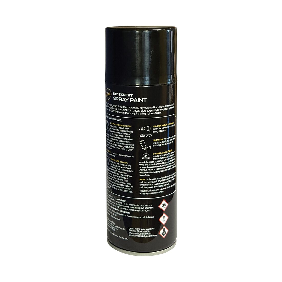 5 Star Enamel Spray Paint Matt Black 250g, , scanz_hi-res