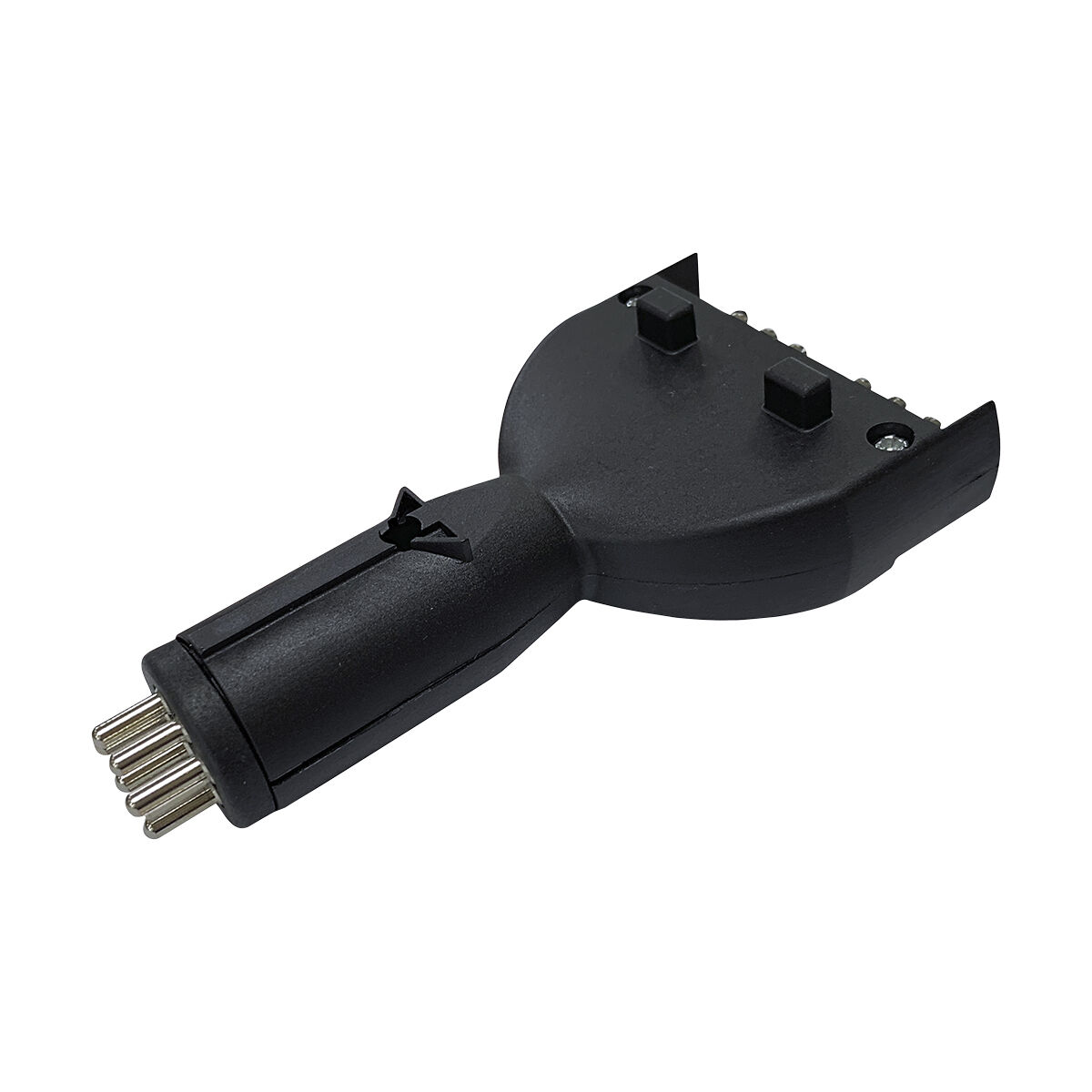 SCA Trailer Adaptor 7 Pin Flat Socket To 7 Pin Small Round Plug Stubbie, , scanz_hi-res