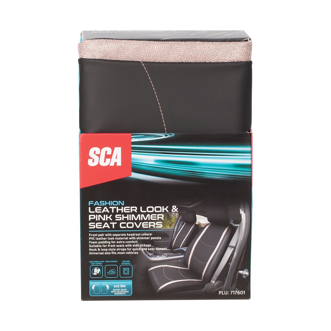 SCA Leather Look Seat Cover Pink Shimmer, , scanz_hi-res