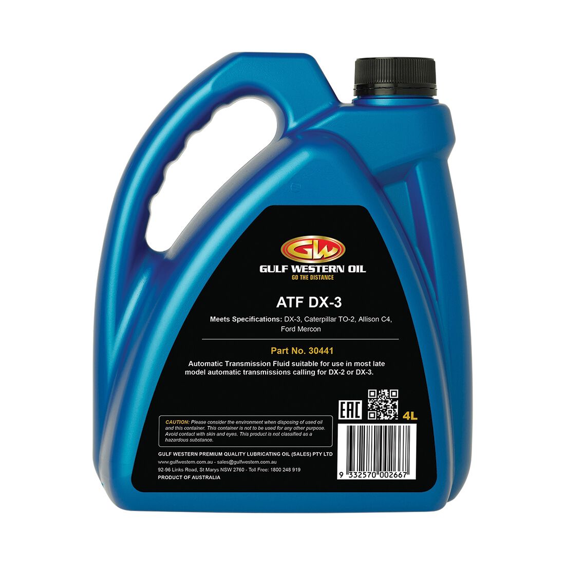 Gulf Western Automatic Transmission Fluid DEX III - 4L, , scanz_hi-res