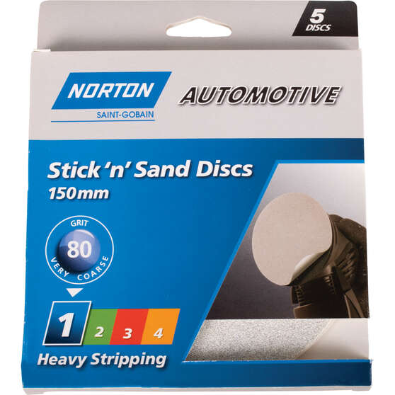 Norton 150mm Sticky Disc 80 Grit 5 Pack, , scanz_hi-res