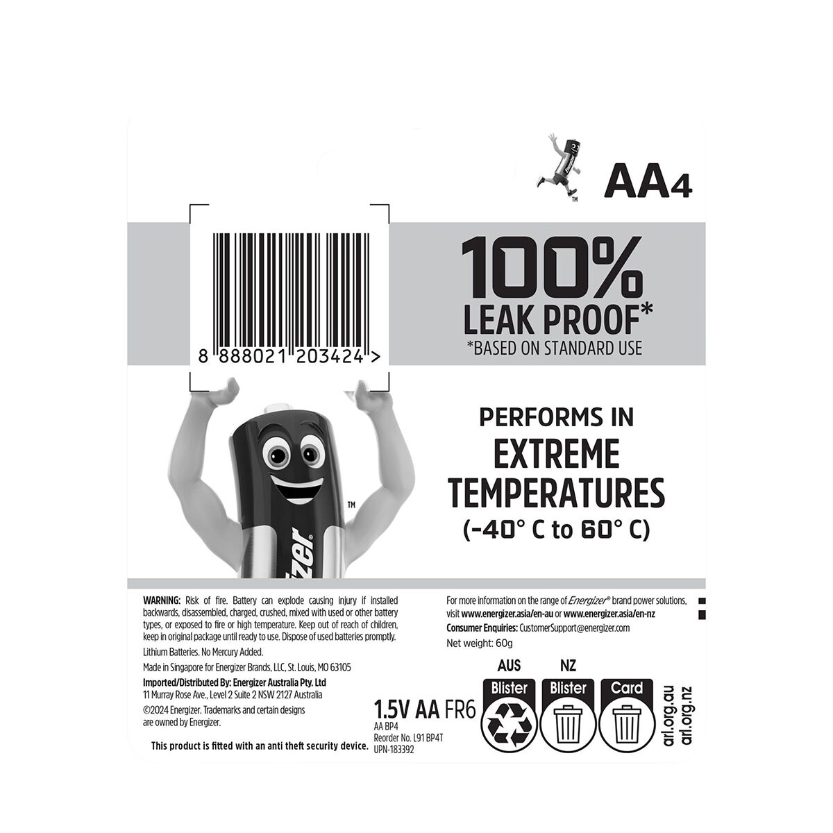 Energizer Ultimate Lithium AA 4pk, , scanz_hi-res