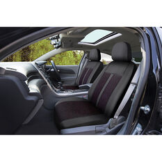 SCA Premium Jacquard & Leather Look Seat Covers - Black/Red Adjustable Headrests Size 30 Front Pair Airbag Compatible, , scanz_hi-res