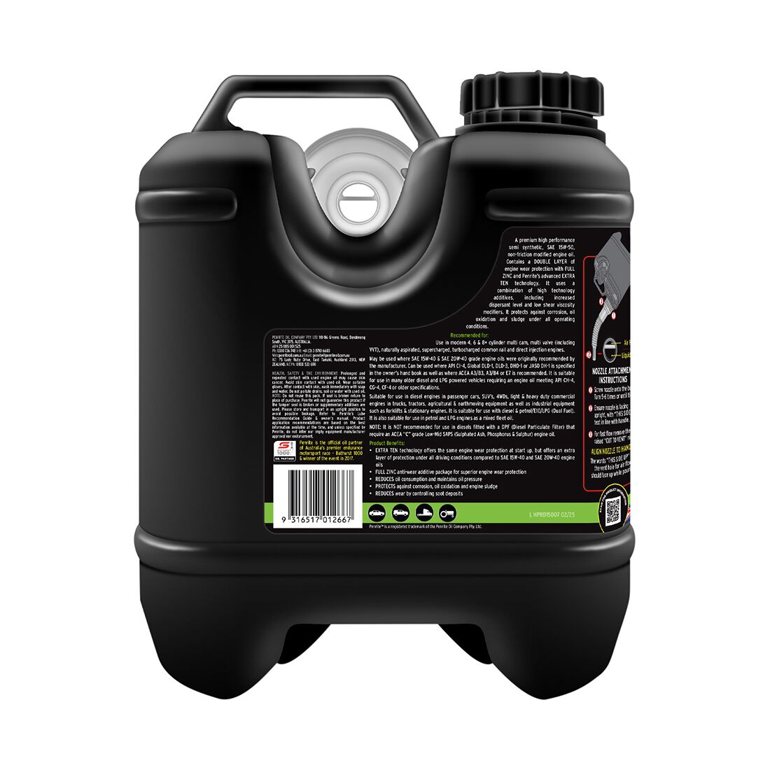 Penrite HPR Diesel 15 Engine Oil - 15W-50, 7 Litre, , scanz_hi-res