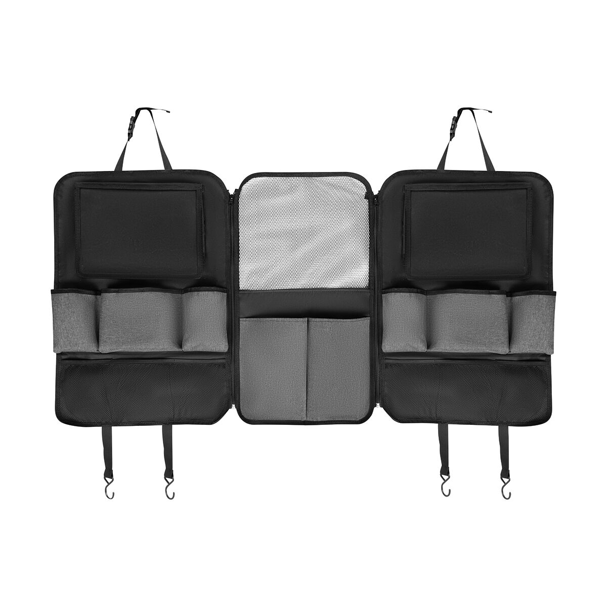 Cabin Crew Kids Repreve Triple Backseat Organiser Black/Grey, , scanz_hi-res