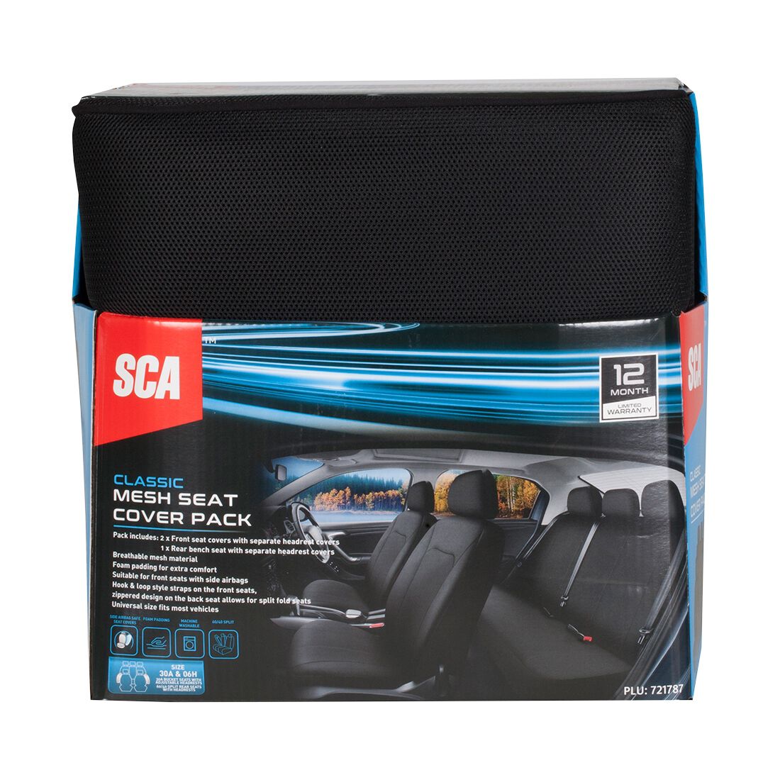 SCA Mesh Seat Covers Set Black, Adjustable Headrests, Airbag Compatible, Size 30A&06H, , scanz_hi-res