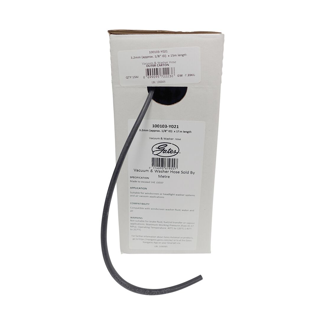 Gates Vacuum & Washer Hose 3.2mm (1/8 inch) Sold by Metre, , scanz_hi-res