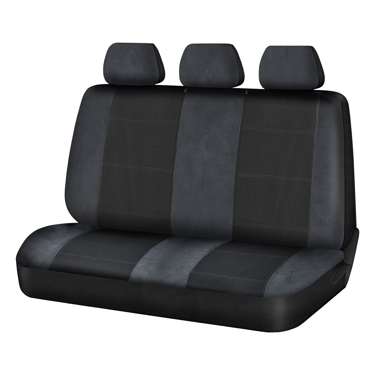 SCA Premium Jacquard and Velour Seat Covers Charcoal Rear Seat Size Adjustable Zips 06H, , scanz_hi-res