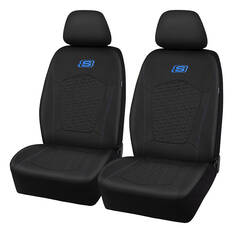 Skechers Gel Memory Foam Seat Covers Black/Blue Adjustable Headrests Airbag Compatible 30SAB, , scanz_hi-res