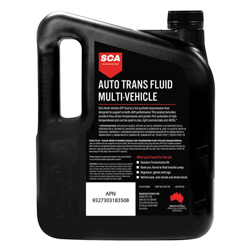SCA ATF Multi Vehicle Automatic Transmission Fluid 4 Litre Supercheap