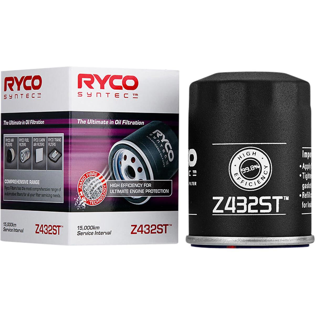 Ryco SynTec Oil Filter - Z432ST (Interchangeable with Z432), , scanz_hi-res