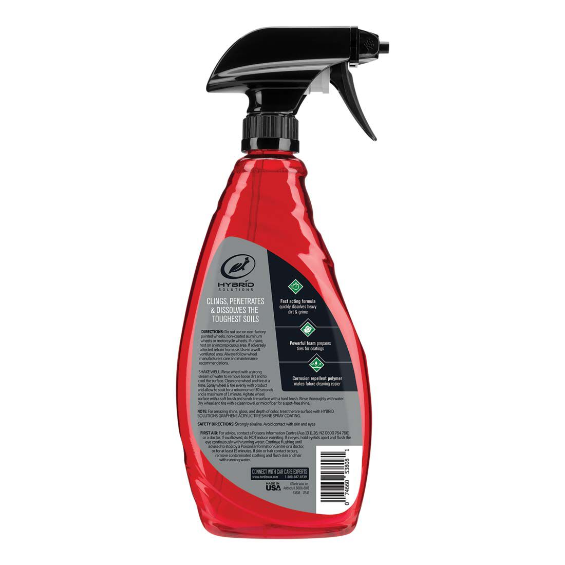 Turtle Wax Hybrid Solutions Hyper Foam Wheel Cleaner & Tyre Prep 680mL, , scanz_hi-res