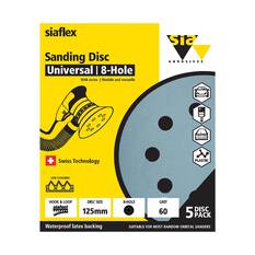 SIA Abrasives 125mm Wet & Dry Sanding Disc, 1948 Series, 8 Hole, 60 Grit, 5 Pack, , scanz_hi-res