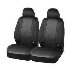 Skechers Air Cooled Memory Foam Seat Covers Black/Aqua Adjustable Headrests Airbag Compatible, , scanz_hi-res