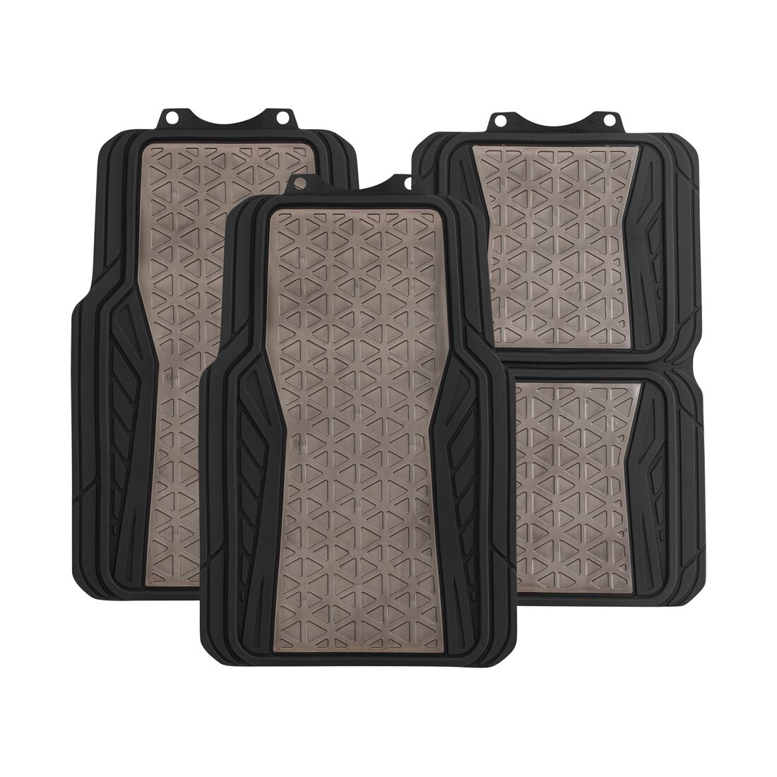 SCA Floor Mats PVC Rubber Pattern Gunmetal Set of 4, , scanz_hi-res