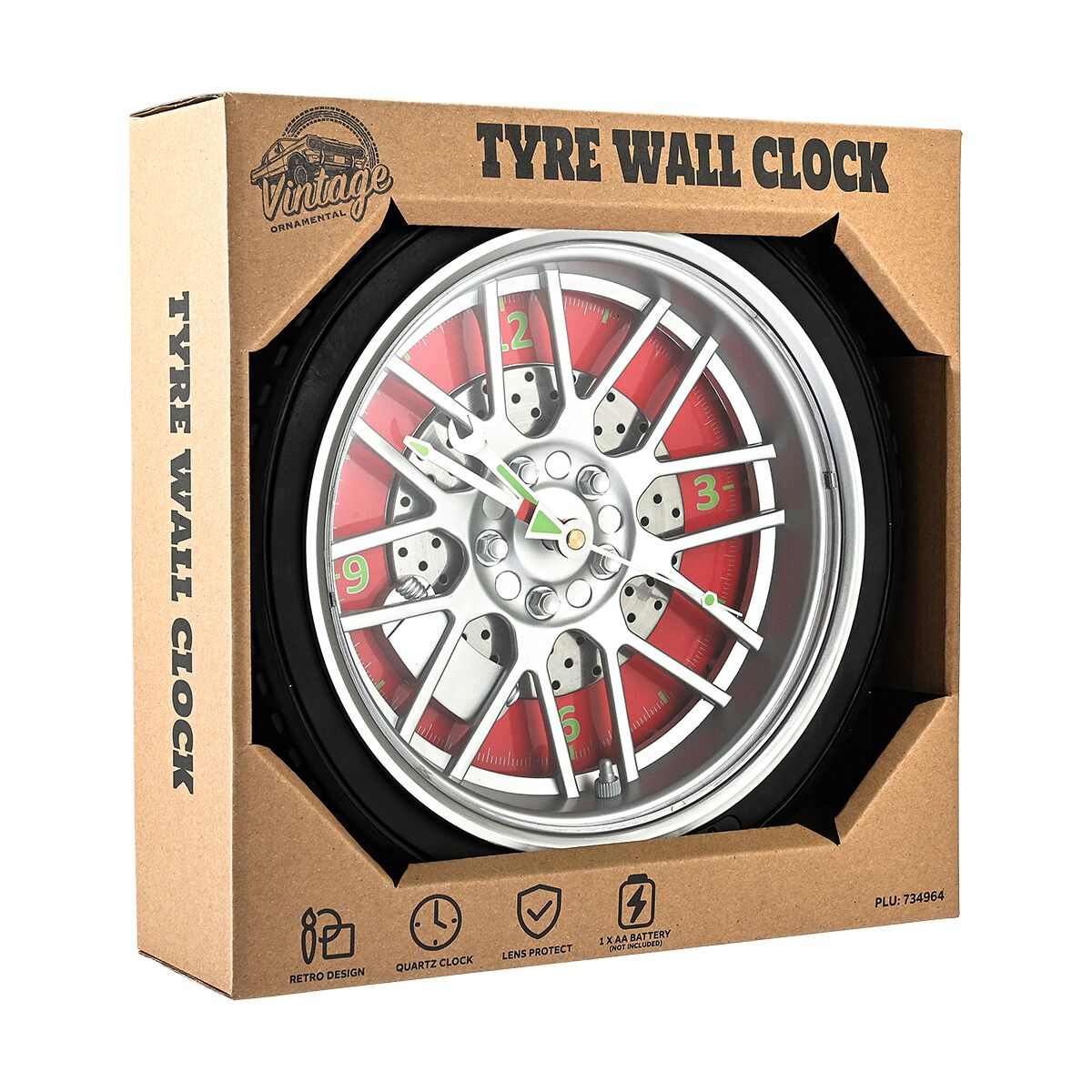10'' Tyre Wall Clock, , scanz_hi-res