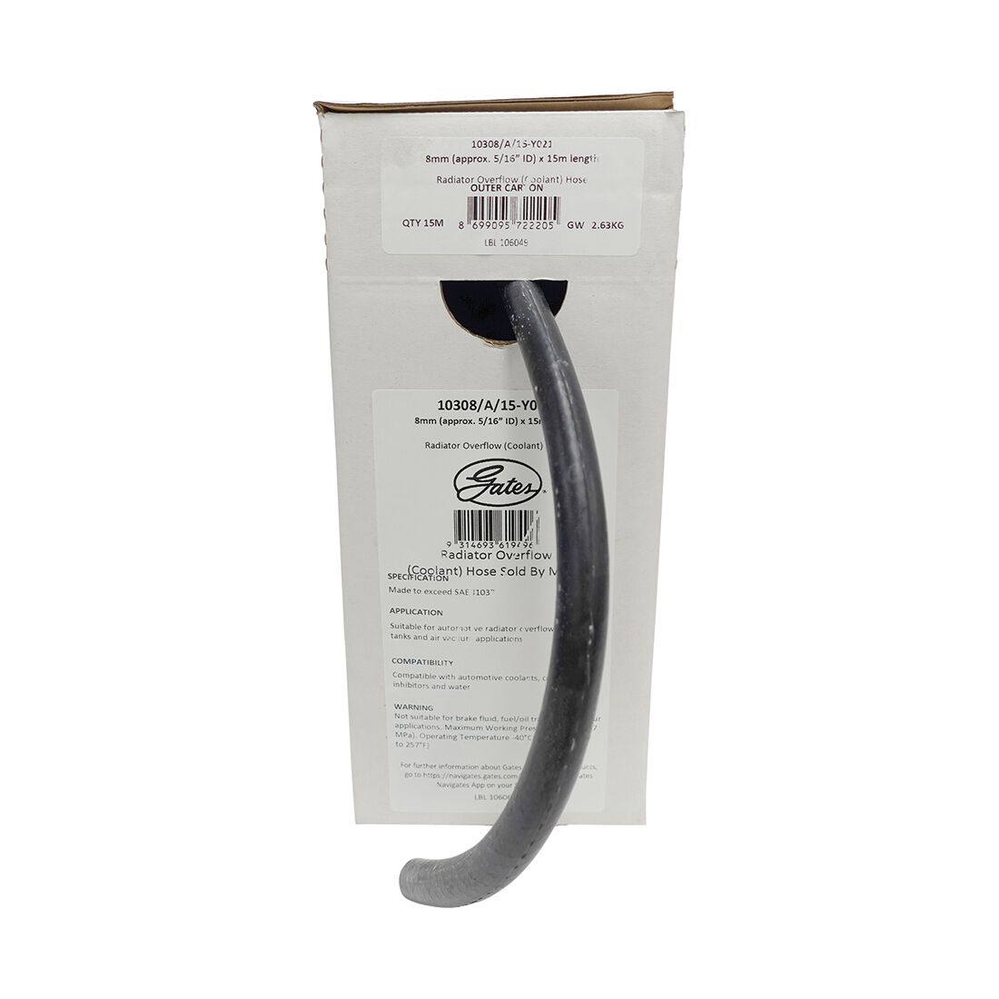 Gates Radiator Overflow & Coolant Hose 8.0mm (5/16 inch) Sold by Metre, , scanz_hi-res