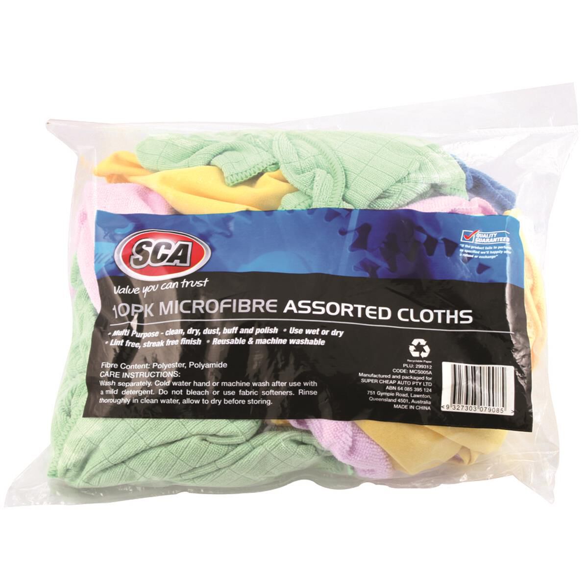 SCA Microfibre Cloths Assorted 10 Pack, , scanz_hi-res
