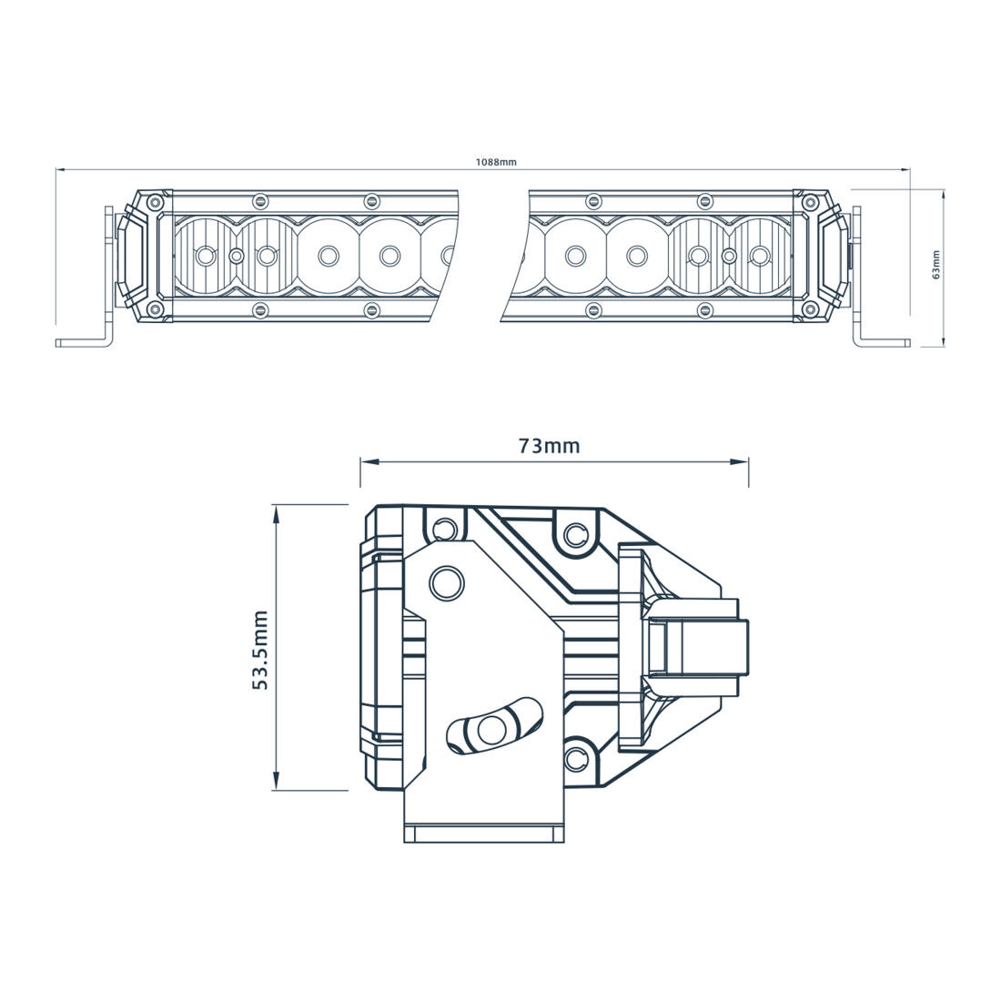 Ridge Ryder LED Driving Light Bar w/ harness - 41" 168W, , scanz_hi-res