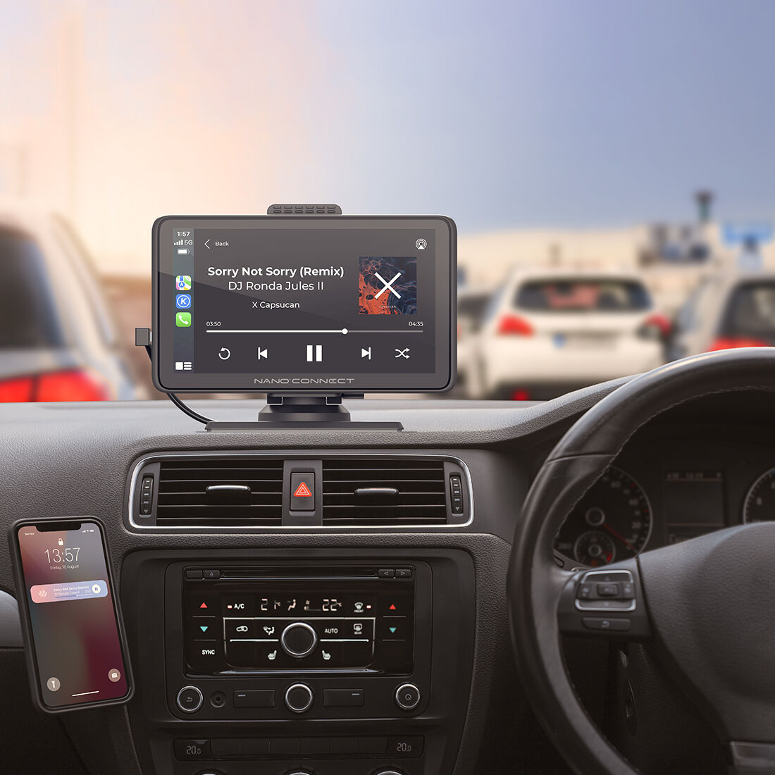 Nanocam Connect Wireless Smart Monitor 1080p Dash & Reverse Cam Kit NC-722DVR, , scanz_hi-res