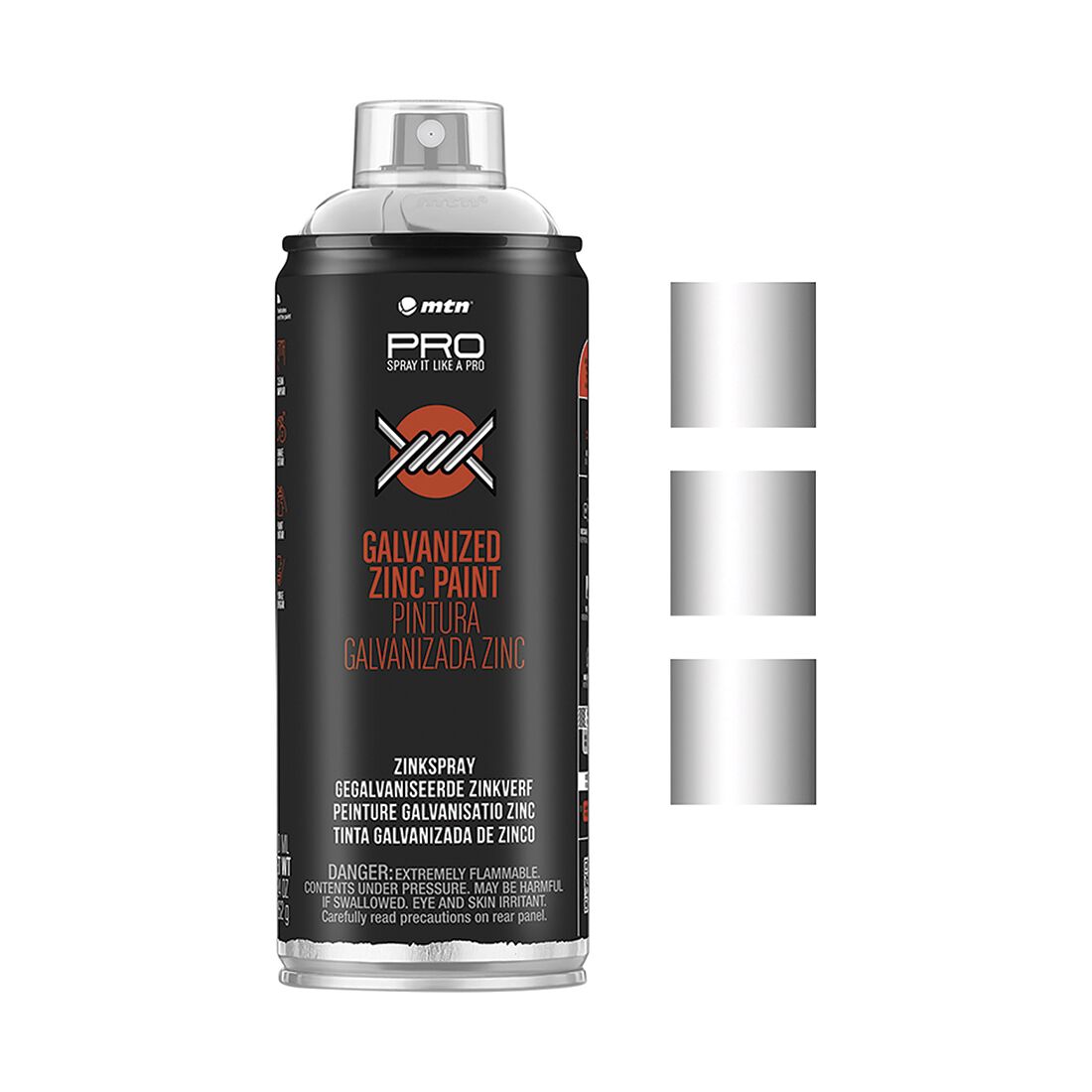 MTN Pro Galvanized Satin Silver Zinc Spray Paint 400mL, , scanz_hi-res
