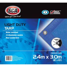 SCA Light Duty Poly Tarp - 2.4m X 3.0m (8 X 10), 80GSM, Blue, , scanz_hi-res