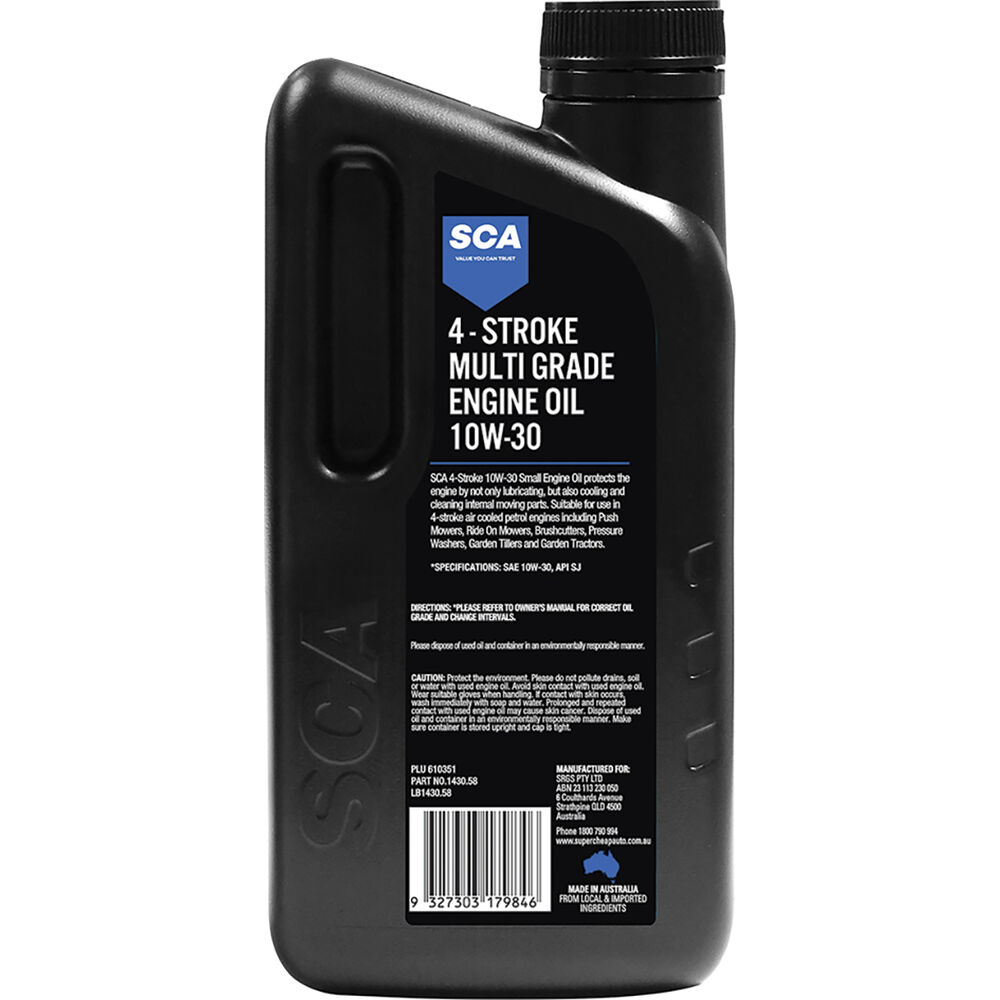 SCA MultiGrade Small Engine Oil 4 Stroke 10W30 1 Litre Supercheap