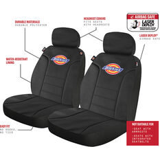 Dickies Polyester OG Logo Seat Covers Black Adjustable Headrests Airbag Compatible, , scanz_hi-res
