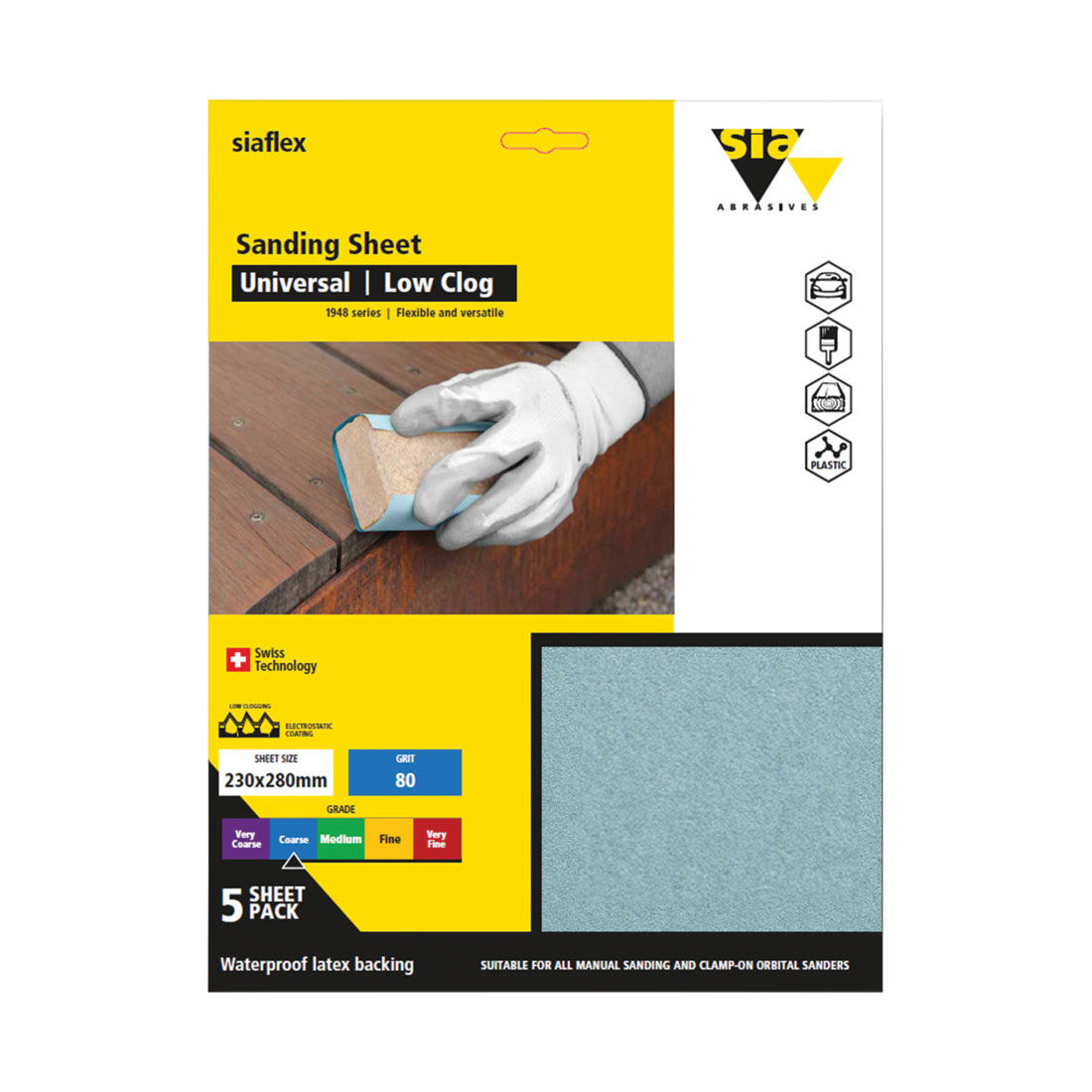 Siaflex 1948 P400 Sandpaper 5 Pack 230mm x 280mm, , scanz_hi-res