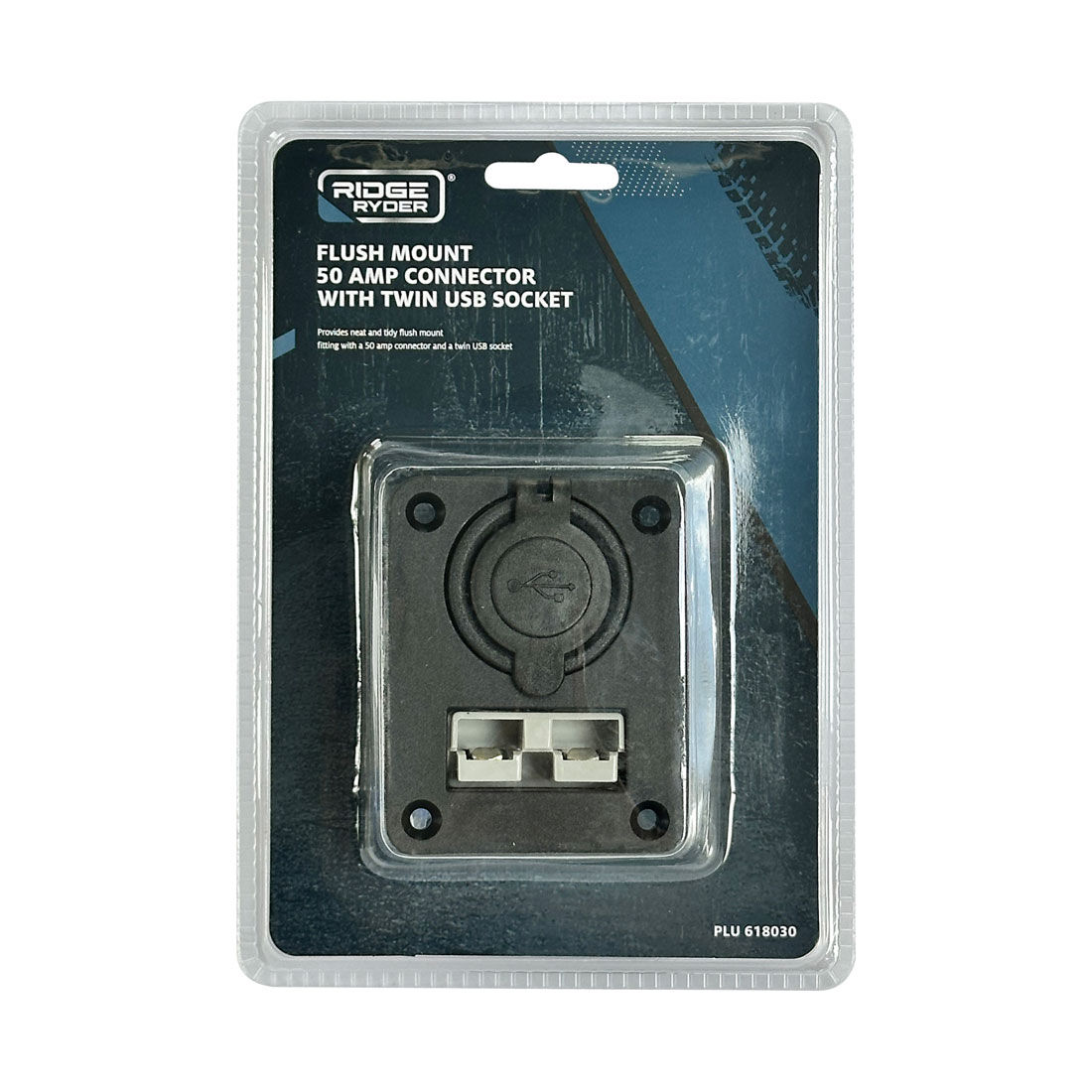Ridge Ryder 50 Amp Connector Flush Mount w/ Dual USB, , scanz_hi-res