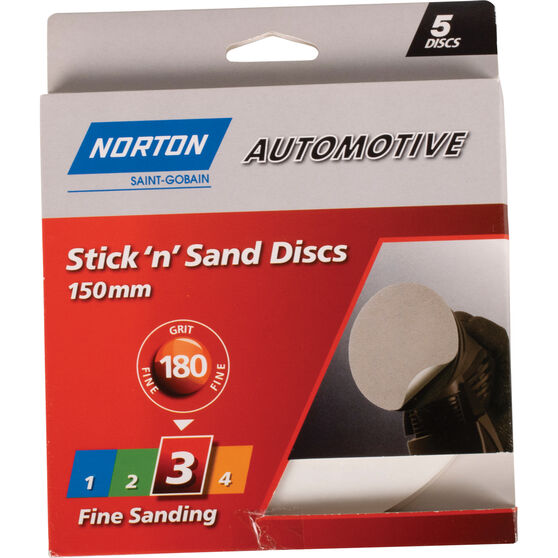 Norton 150mm Sticky Disc 180 Grit 5 Pack, , scanz_hi-res
