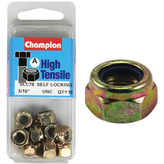 Champion High Tensile Nyloc Nuts SLC78, UNC 5/16, , scanz_hi-res