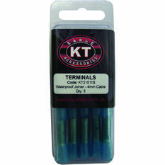 KT Cable Waterproof Butt Splice Joiner - 4mm Blue, 5 Pack, , scanz_hi-res