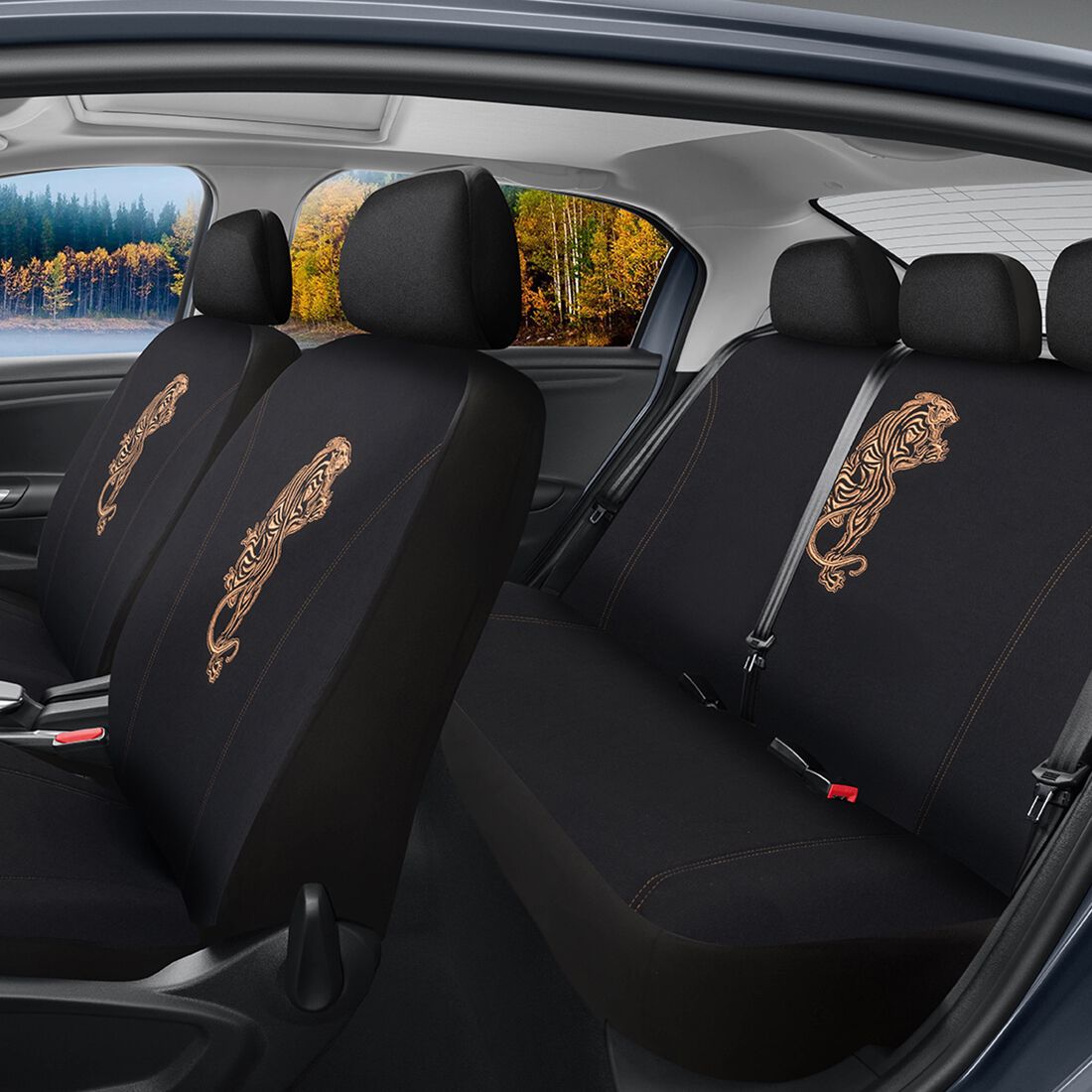 SCA Tiger Jacquard Seat Cover Bronze/Black, , scanz_hi-res