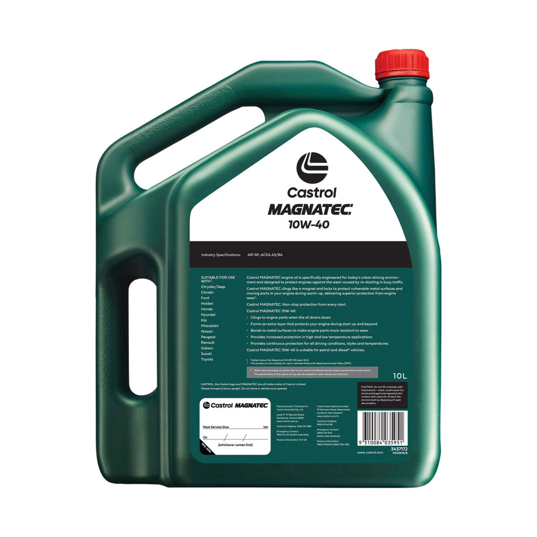Castrol MAGNATEC Engine Oil, 10W-40, 10 Litres, , scanz_hi-res