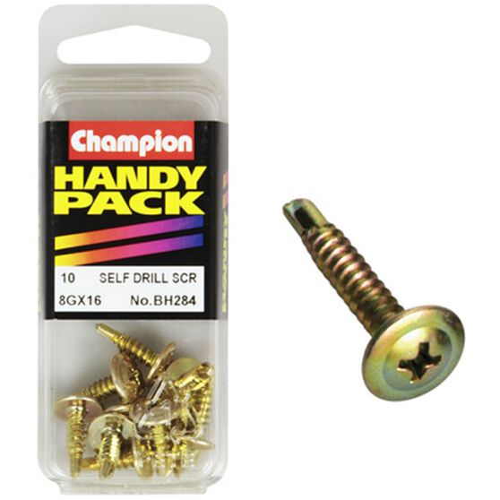 Champion Self Drilling Screws - 8G X 16, BH284, Handy Pack, , scanz_hi-res