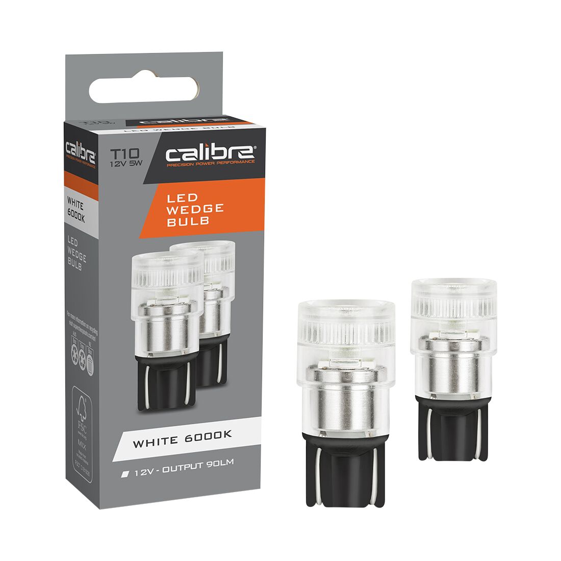 Calibre Automotive Globes - LED White Wedge, 12V, 5W, T-10, , scanz_hi-res
