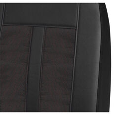 SCA Premium Jacquard & Leather Look Seat Covers Black/Red Adjustable Headrests Airbag Compatible 30SAB, , scanz_hi-res