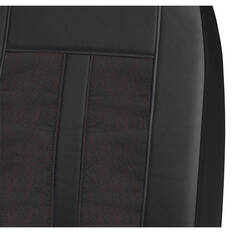 SCA Premium Jacquard & Leather Look Seat Covers Black/Red Adjustable Headrests Airbag Compatible 30SAB, , scanz_hi-res