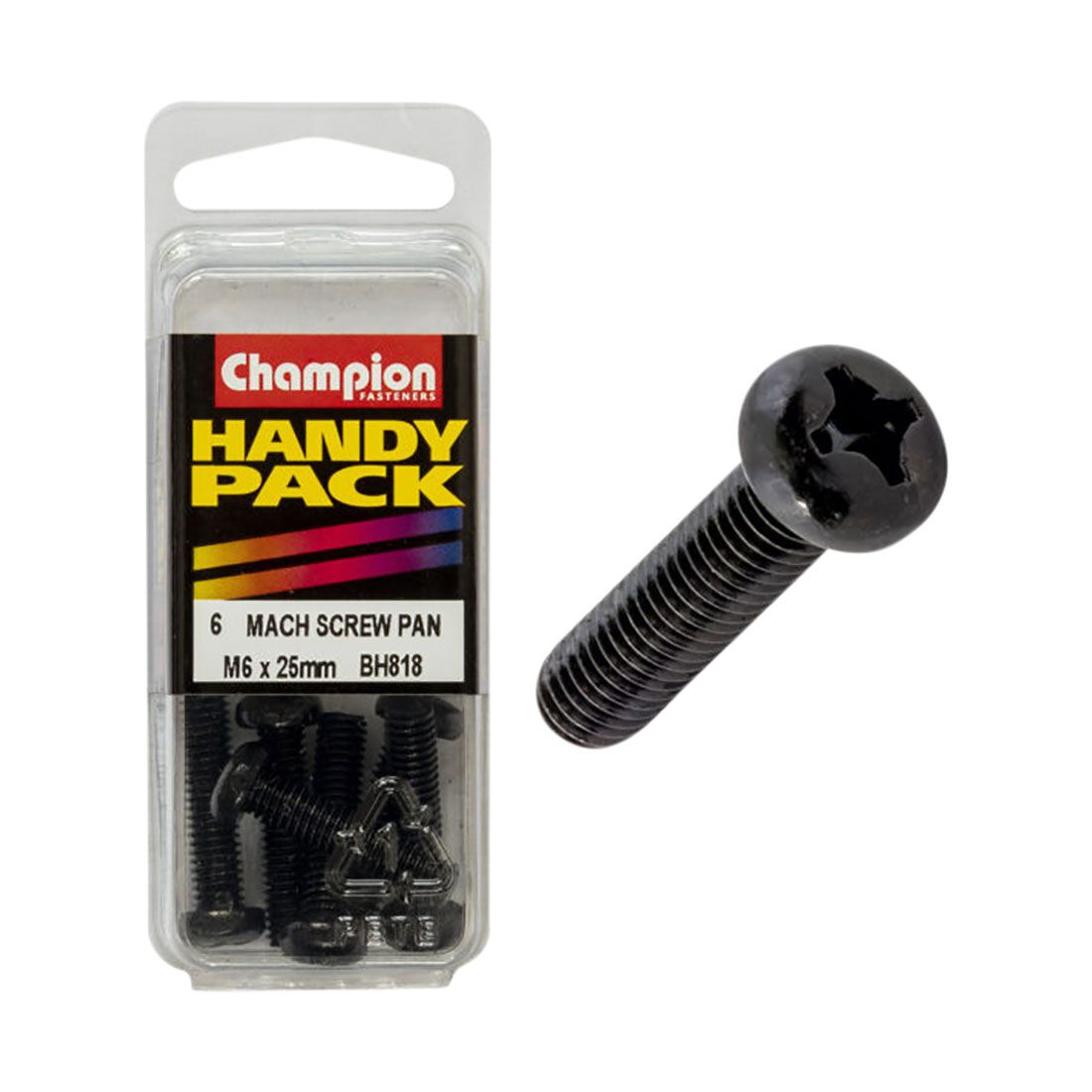Champion Mach Screws - M6x25mm, BH808, Handy Pack, , scanz_hi-res