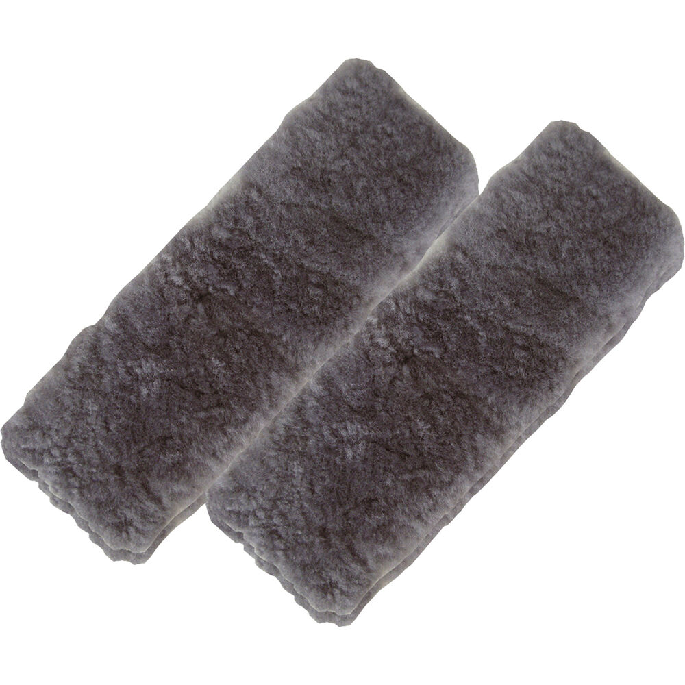 Seat Belt Buds Sheepskin Charcoal Pair Super Auto New Seat Belt Buds Sheepskin Charcoal Pair Scanz Hi Res