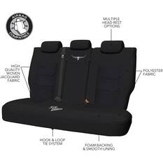 R.M.Williams Woven Seat Covers Black Adjustable Headrests Size 06H Rear Seat, , scanz_hi-res