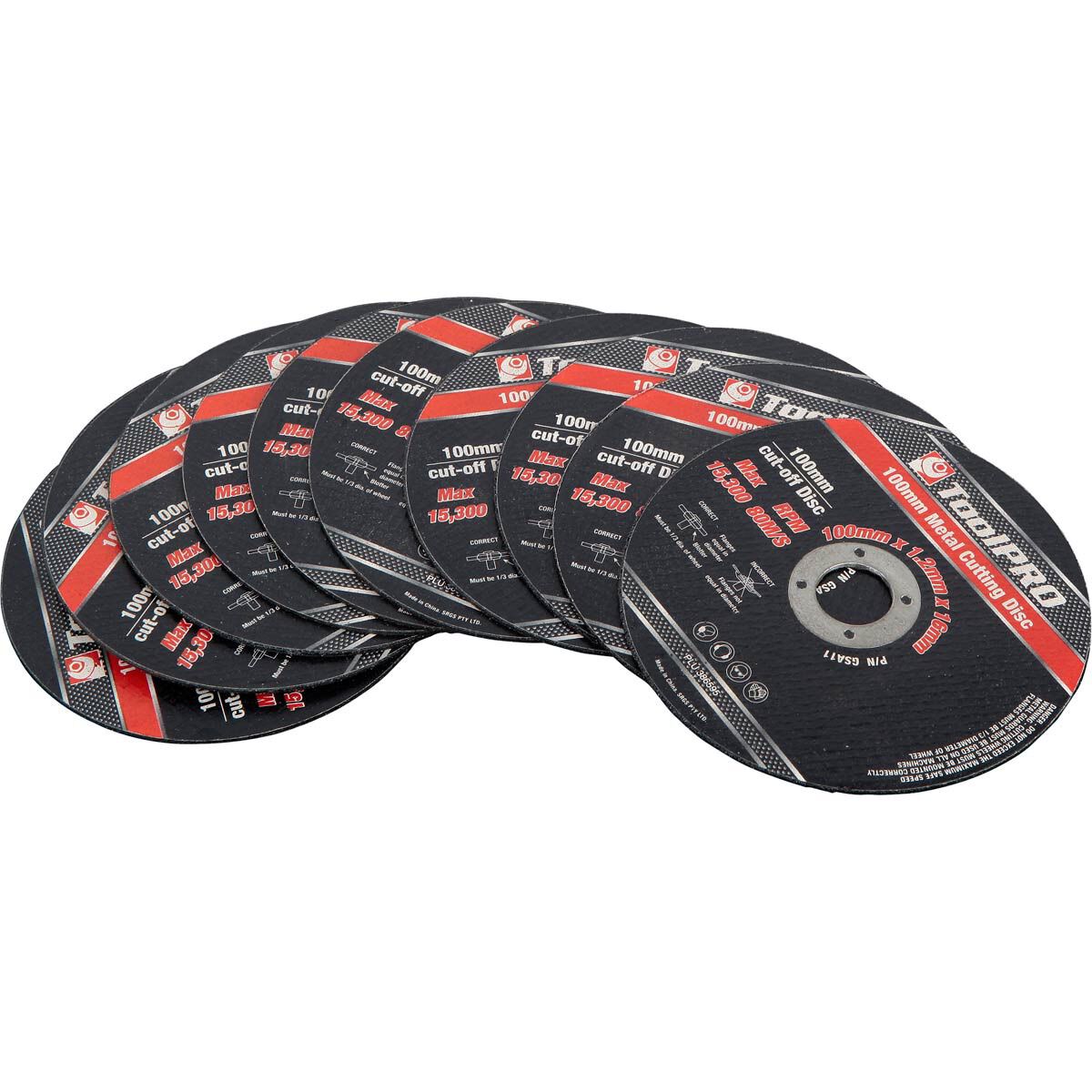 ToolPRO Metal Cut Off Disc 100mm x 1.2mm x 16mm 10 Pack, , scanz_hi-res
