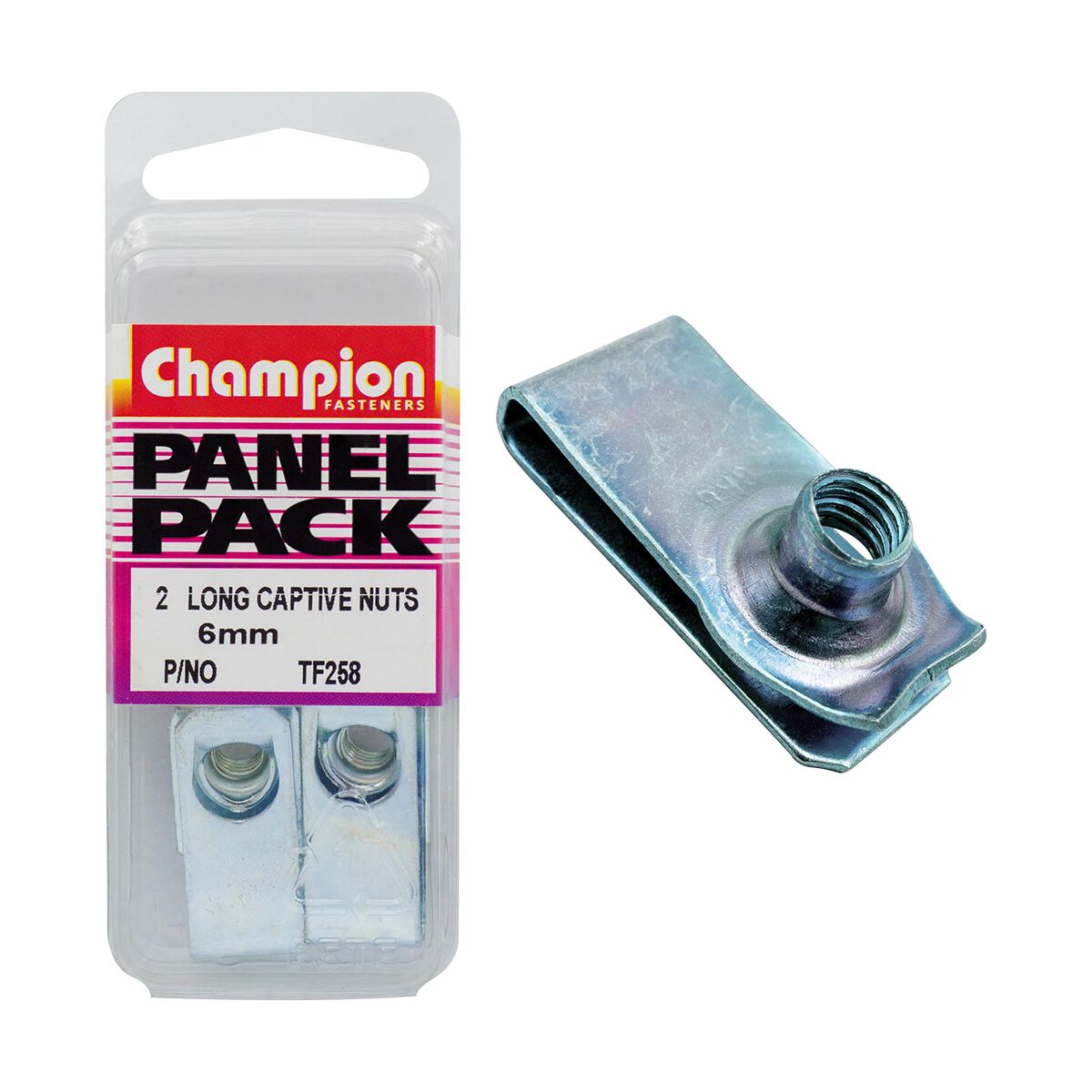 Champion Panel Pack Long Captive Nuts TF258, M6x1.0mm, , scanz_hi-res