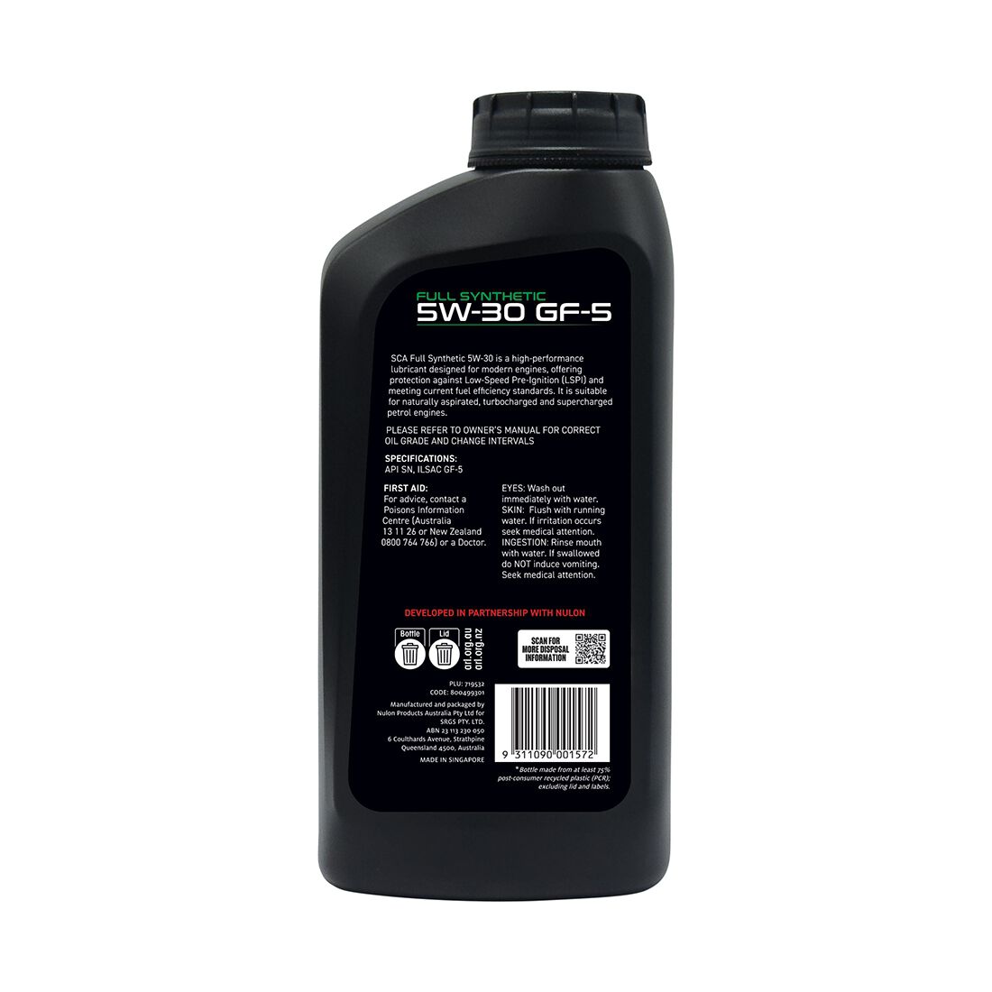 SCA Full Synthetic Engine Oil GF-5 5W-30 1 Litre, , scanz_hi-res